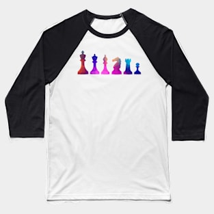 Colorful Chess Pieces Baseball T-Shirt